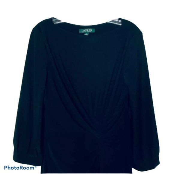 Lauren Ralph Lauren Women's Dress Ruched Sheath Black Size 12‎ NWOT - Picture 3 of 6